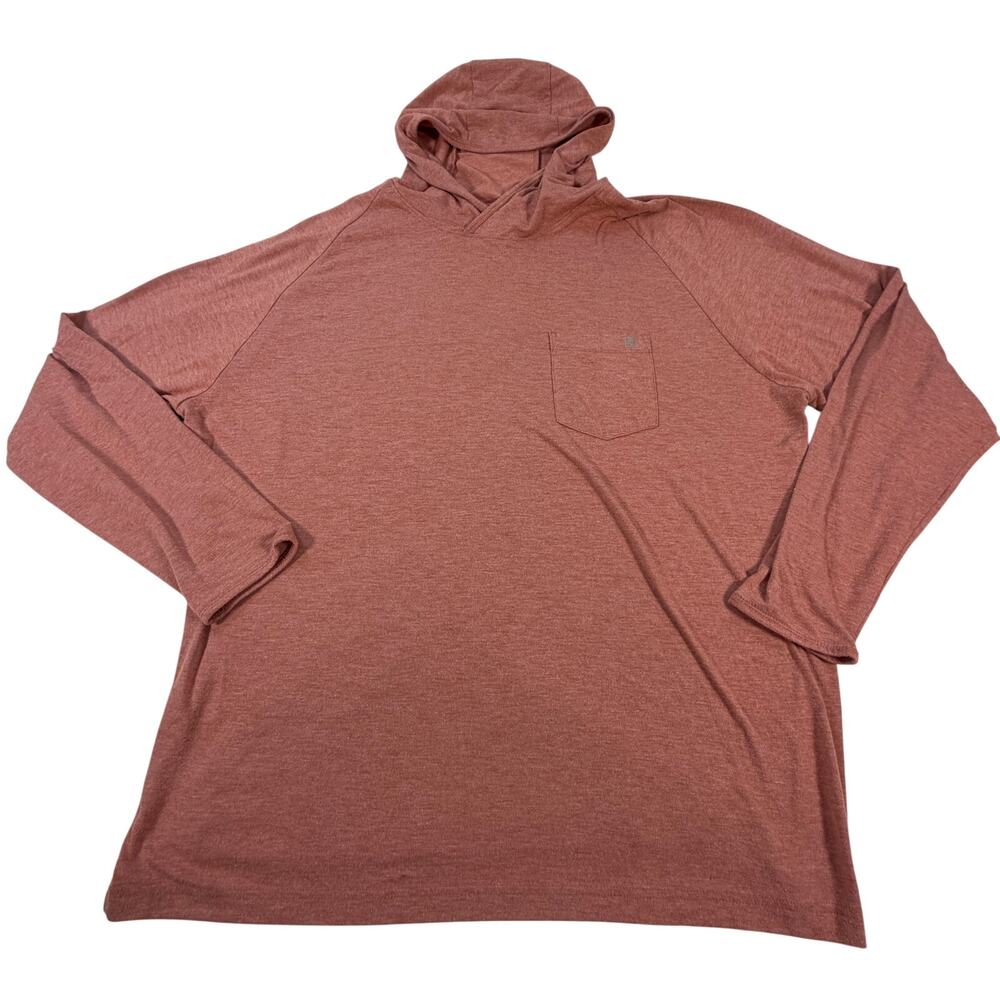Huk Performance Lightweight Sun Protection Fishing Hoodie Orange Men’s Sz XXL